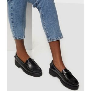 GH Bass Black Weejuns 90s Lianna Platform Loafers 8.5